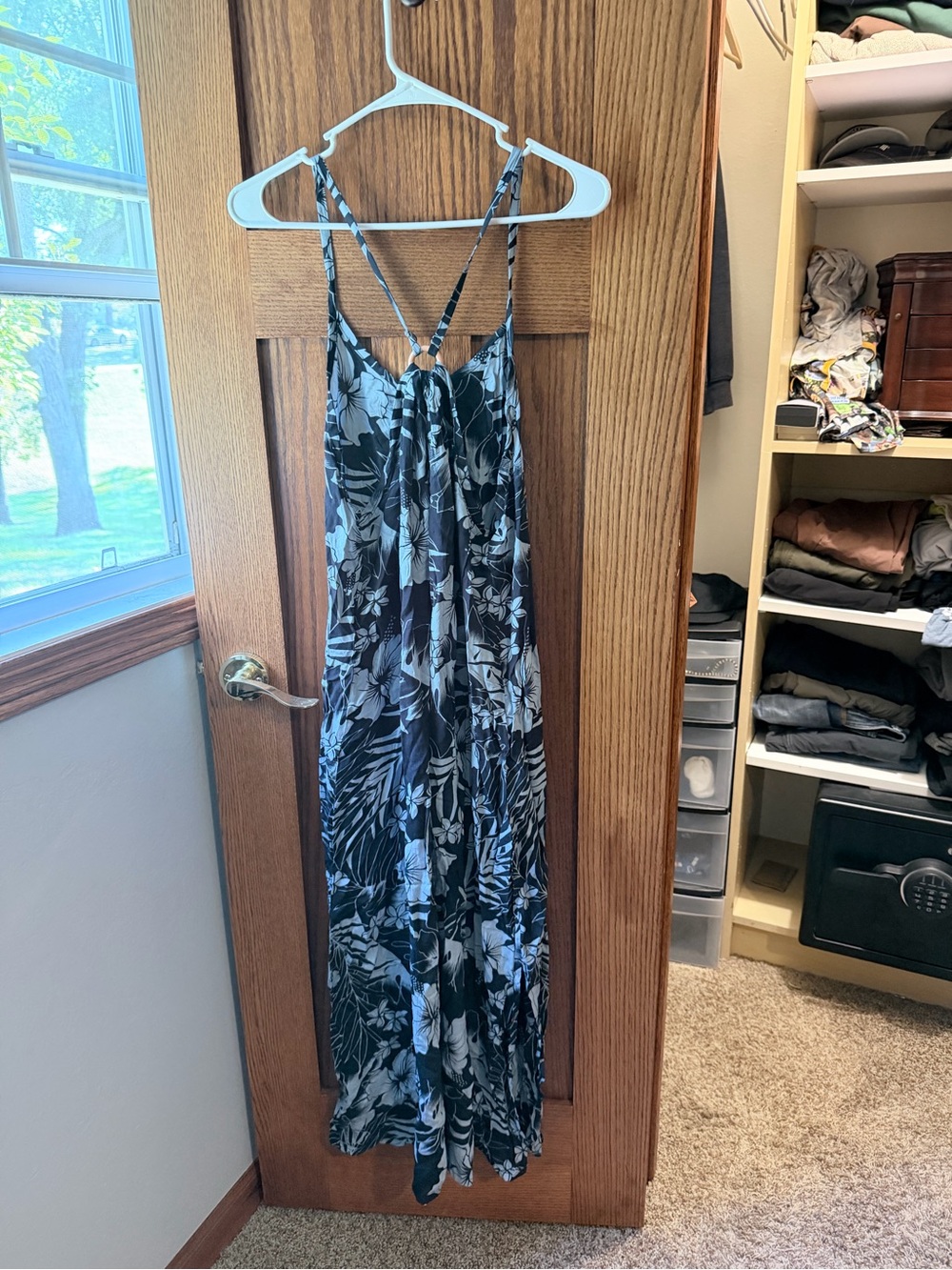 Navy and Light blue floral maxi dress from Hawaii